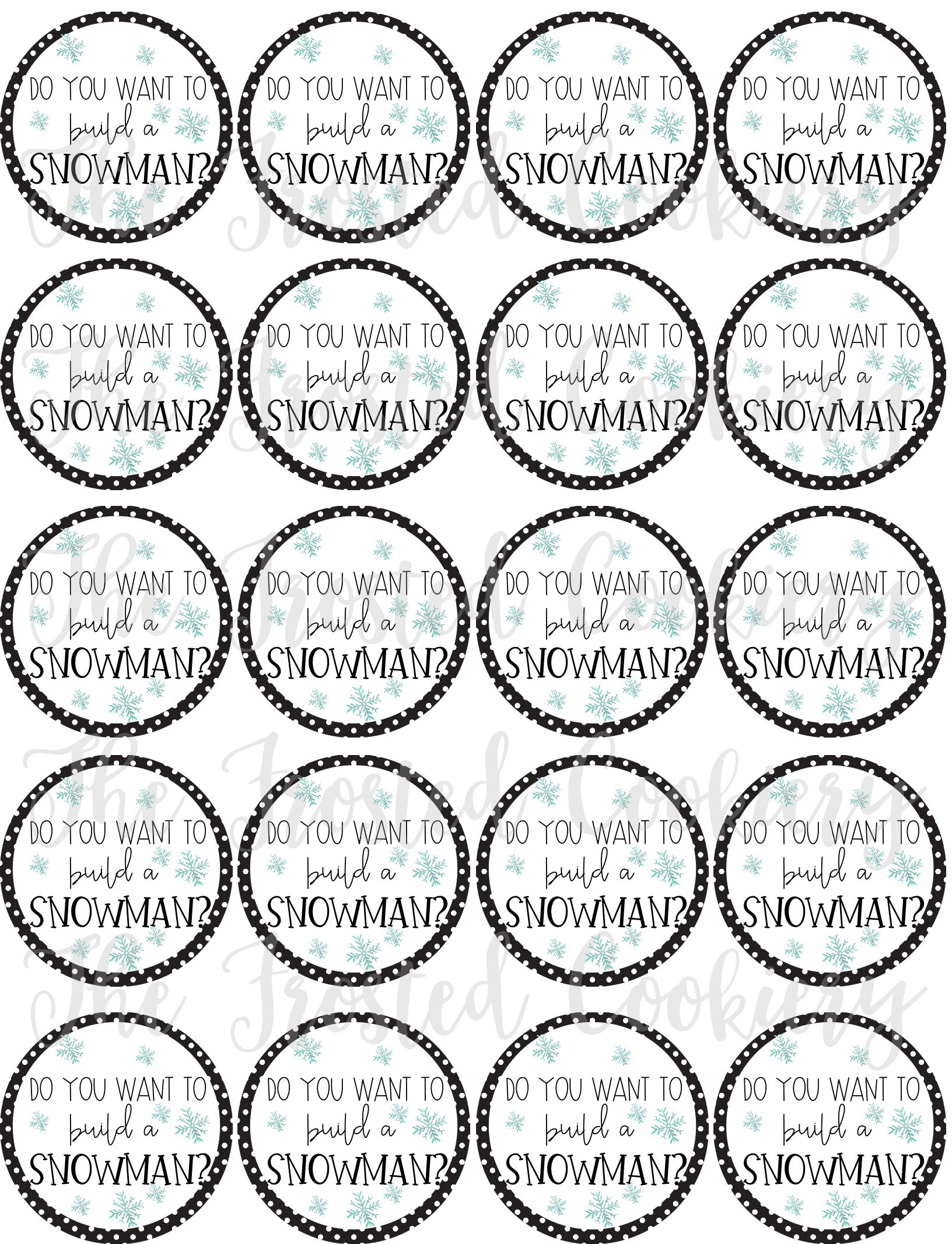 Do You Want to Build a Snowman? Circle Tags