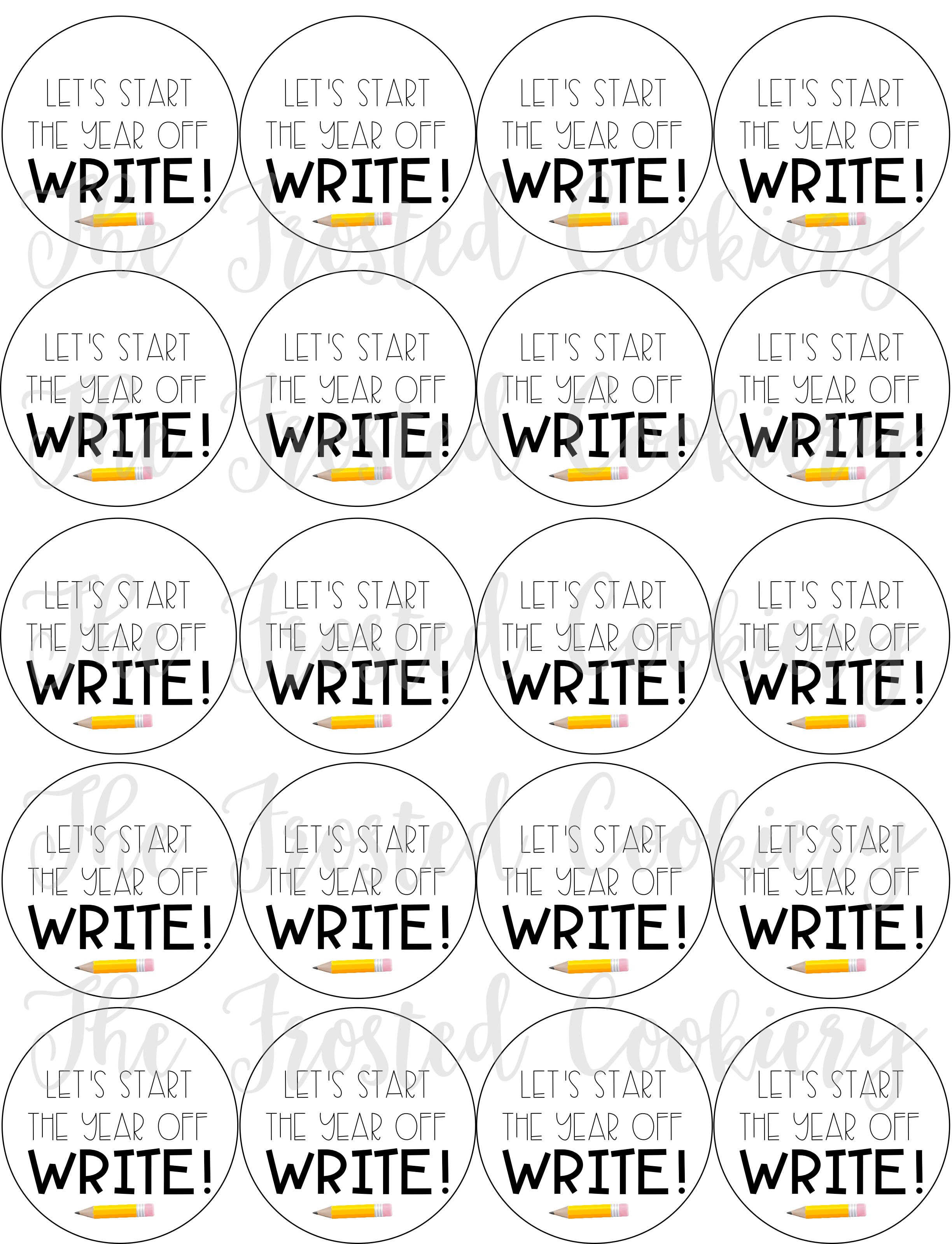 Let s Start The Year Off Write Circle Tags